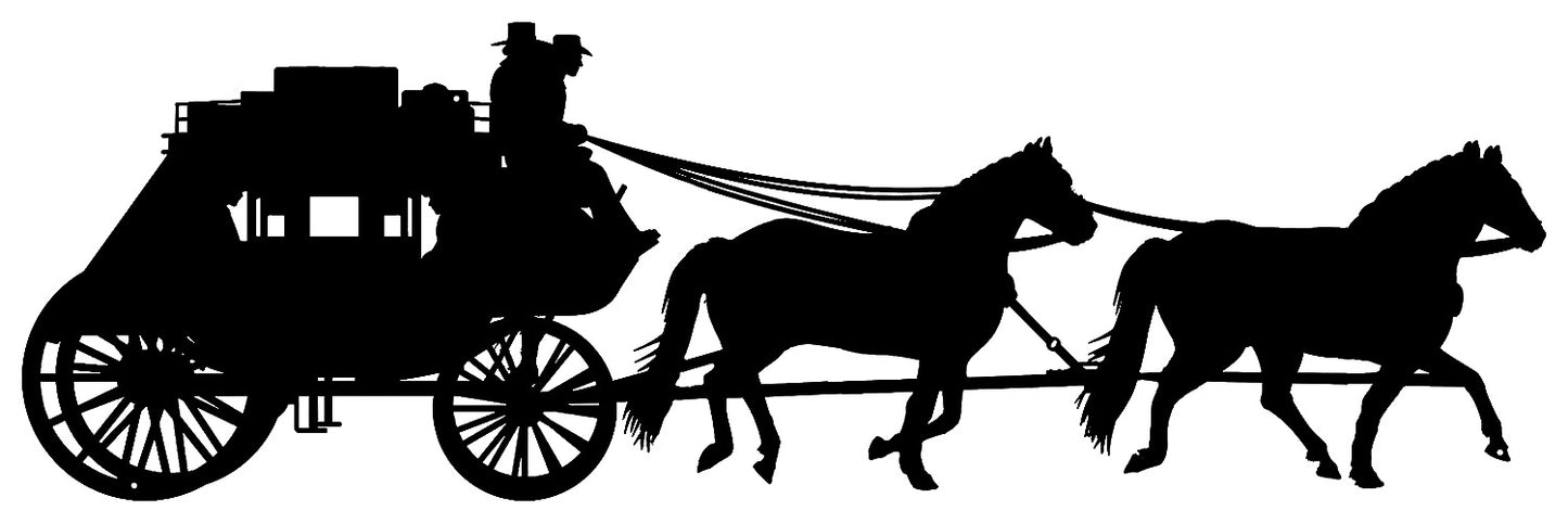Horse Drawn Carriage Silhouette 11×35