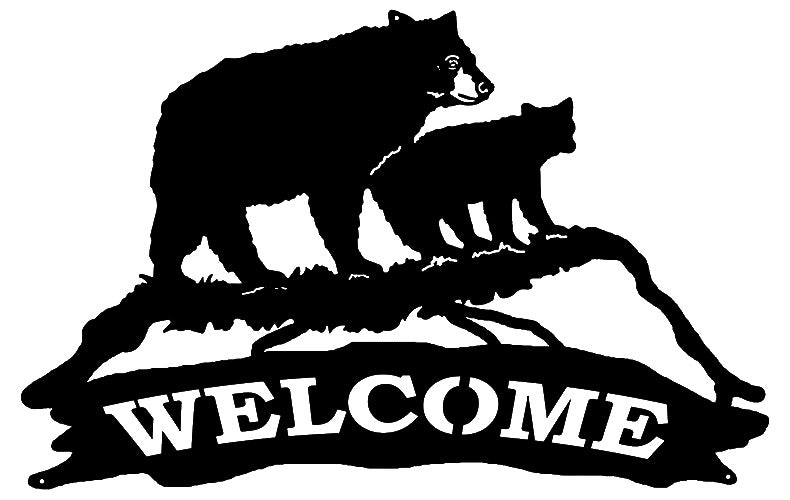 Welcome Bear Silhouette 15×23.5