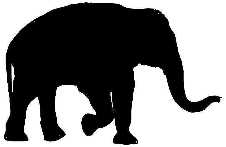 Elephant Silhouette 19×29