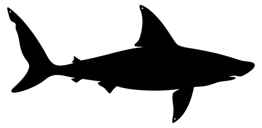 Shark Silhouette Vintage Style Metal Sign 11 × 23