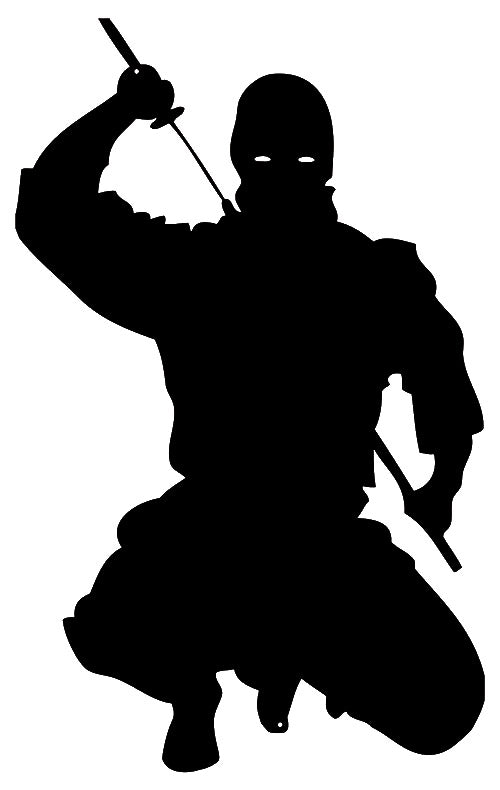 Ninja Warrior Silhouette Vintage Style Metal Sign 14 × 23