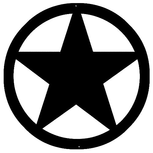 Pentagram Silhouette Vintage Style Metal Sign 20 × 20