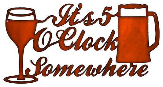 5 Oclock Cocktail Vintage Style Metal Sign 12 x 22