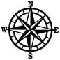 Compass Silhouette 18×18