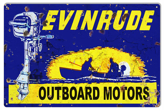 Evinrude Outboard Motors Hunting Fishing 16×24