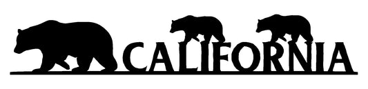 California Bears Silhouette Vintage Style Metal Sign 2 × 14