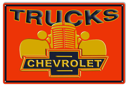 Chevrolet Trucks Vintage Style Metal Sign 12 × 18