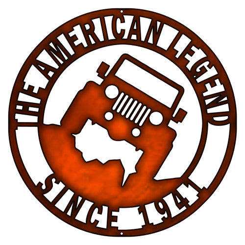 American Legend Jeep Vintage Style Metal Sign 14 x 14