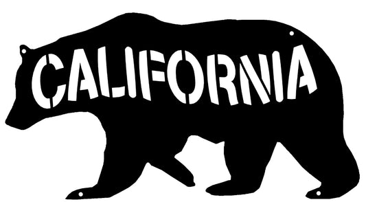 California Bear Silhouette Vintage Style Metal Sign 7 × 14