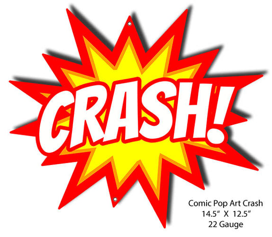CRASH Comic Pop Art Vintage Style Metal Sign 12 x 14