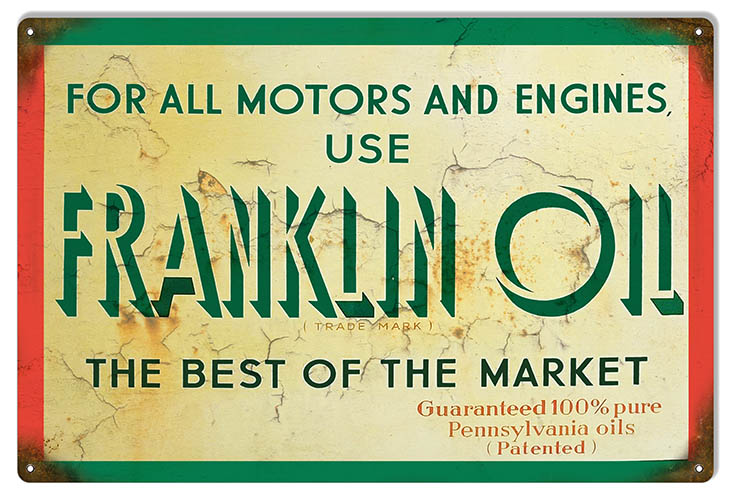 Franklin Motor Oil Gas Station Garage 12×18