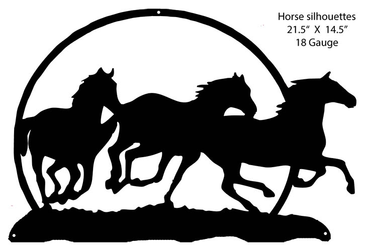 Wild Horses Silhouette 14.5×21.5