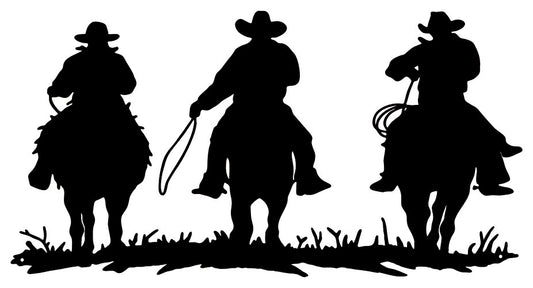 Cowboys Silhouette Vintage Style Metal Sign 12 × 24