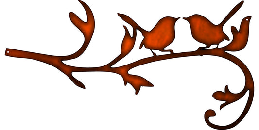 Birds On A Branch Vintage Style Metal Sign 12 × 23