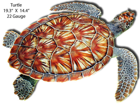 Water Turtle Animal Vintage Style Metal Sign 14 x 19