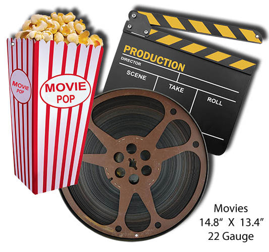 Movies Popcorn Vintage Style Metal Sign 13 x 14