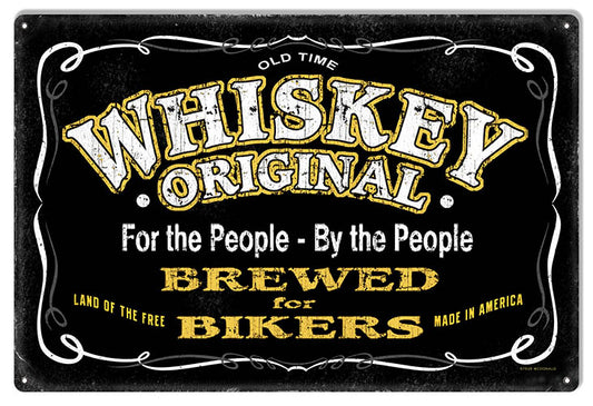 Whiskey Bar Vintage Style Metal Sign 12 × 18
