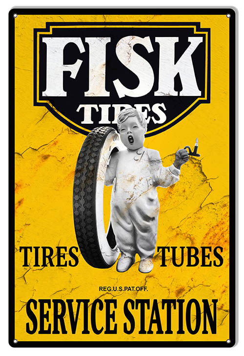 Fisk Tires Vintage Style Metal Sign 12 × 18
