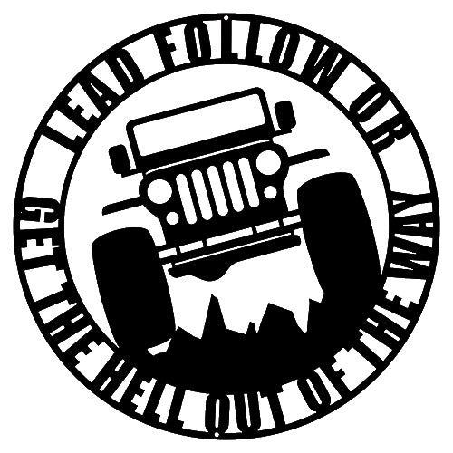 CJ2A Jeep Lead Follow Silhouette 18×18
