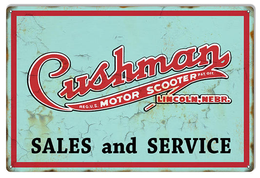 Cushman Motor Scotter Vintage Style Metal Sign 12 × 18