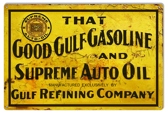 Good Gulf Motor Oil Vintage Style Metal Sign 12 × 18