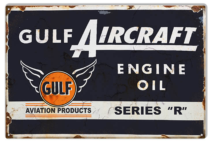 Gulf Aircraft Motor Oil Aviation 12×18