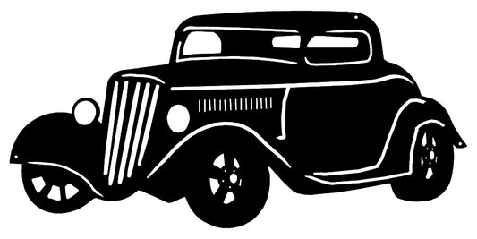 Hot Rod Black Silhouette Vintage Style Metal Sign 24 × 11