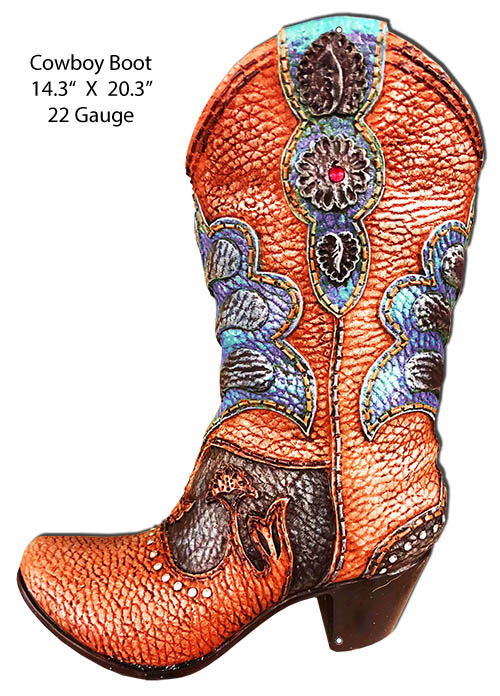 Cowgirl Boot Vintage Style Metal Sign 14 × 20