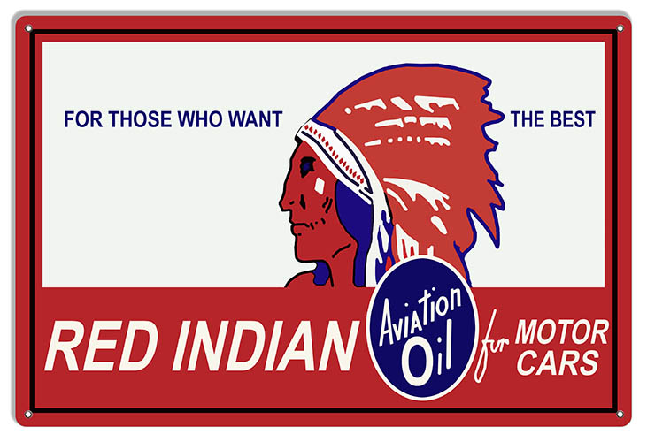 Red Indian Motor Oil 12×18