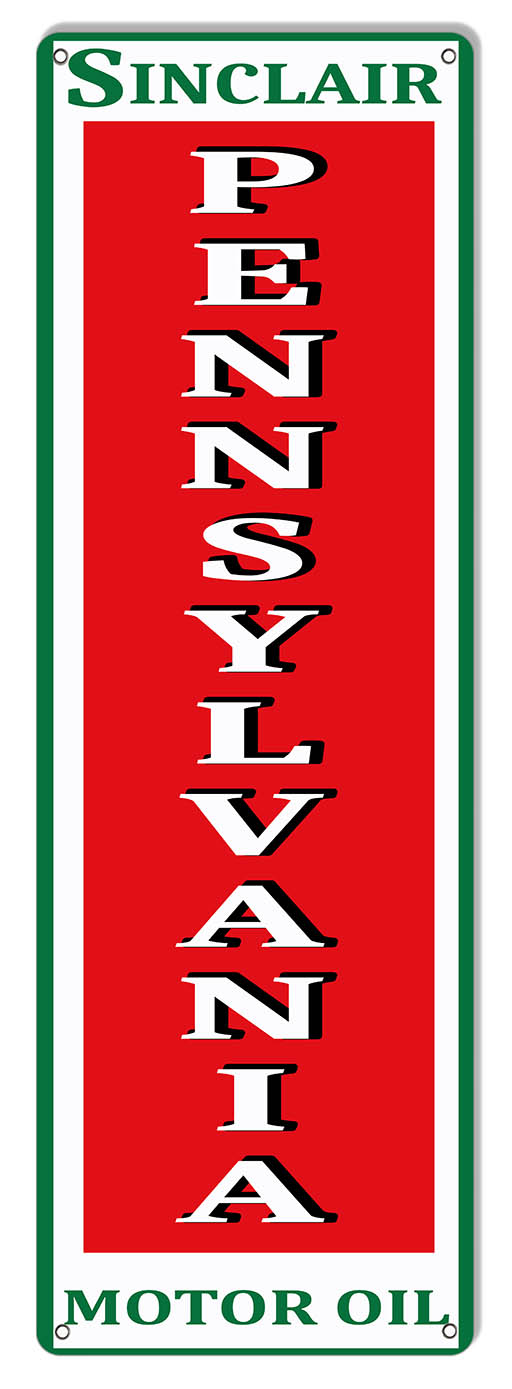 Pennsylvania Motor Oil Vintage Style Metal Sign 8 × 24
