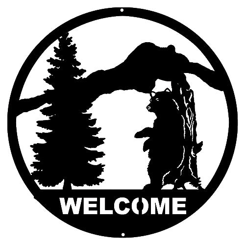 Welcome Bear Silhouette 16×16