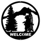 Welcome Bear Silhouette 16×16