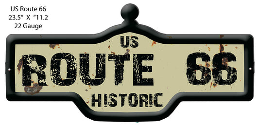 US Historic Route 66 Vintage Style Metal Sign 23 x 11