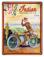Indian Motorcycle With Soldier In 1918 9×12