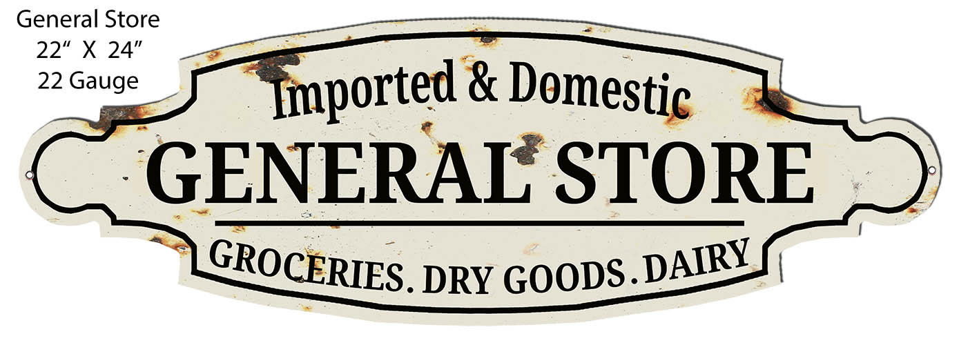General Store Grocery Goods Country 8×24