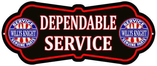 Willys Knight Service Vintage Style Metal Sign 9 x 23