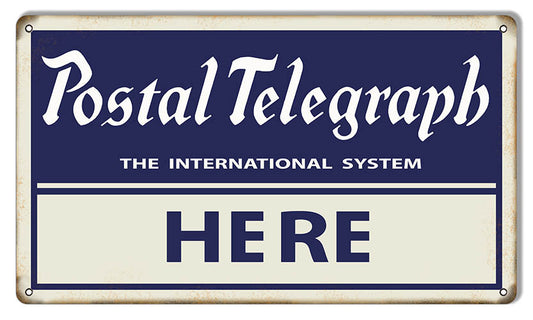 Postal Telegraph Vintage Style Metal Sign 8 × 14