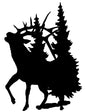 Deer In Trees Black Silhouette 17.2×24