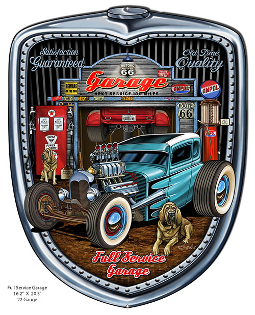 Historic 66 Hot Rod Garage 15.5×19.5