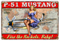P-51 Mustang Airplane Pin Up Girl Ba 12×18