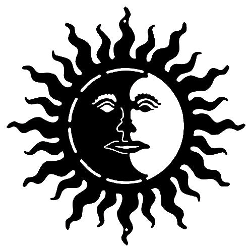 Sun With Face Silhouette 18×18