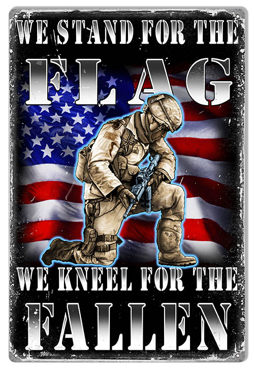 We Stand For The Flag Soldier Military 12×18