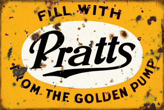 Pratts Golden Pump Motor Oil Vintage Style Metal Sign 12 × 18