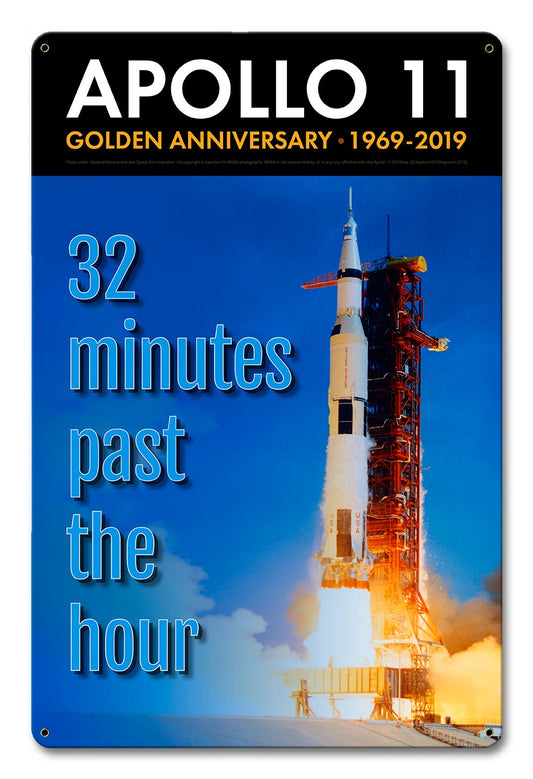 APOLLO 11 32 MINUTES PAST THE HOUR 12 x 18