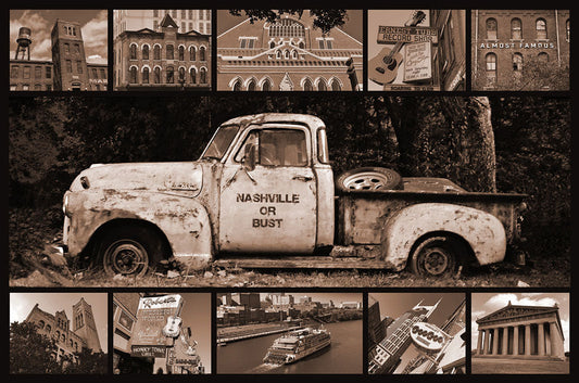 NASHVILLE OR BUST 24 x 16