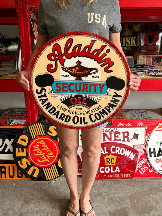 Aladdin Security Oil Vintage Style Metal Sign