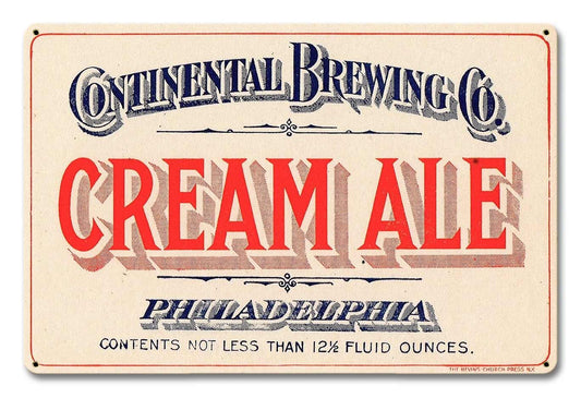 CONTINENTAL BREWING CO CREAM ALE 18 x 12