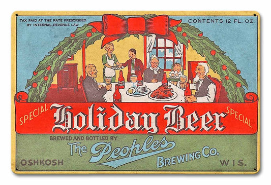 PEOPLES HOLIDAY BEER 18 x 12