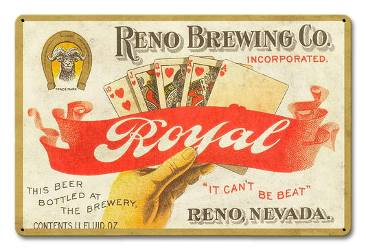 RENO BREWING CO ROYAL BEER 18 x 12