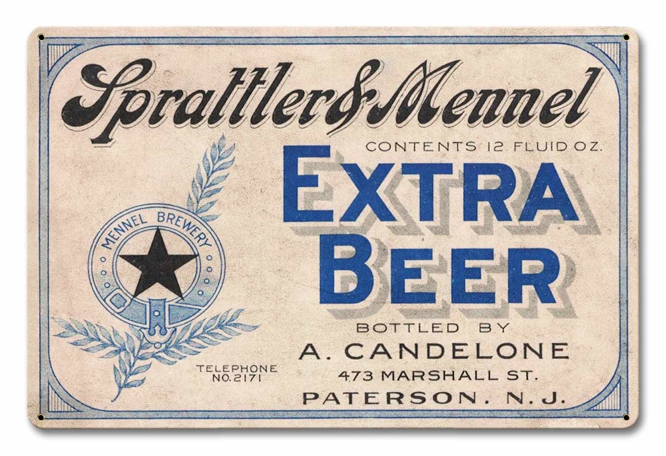 SPRATTLER & MENNEL EXTRA BEER 18 x 12
